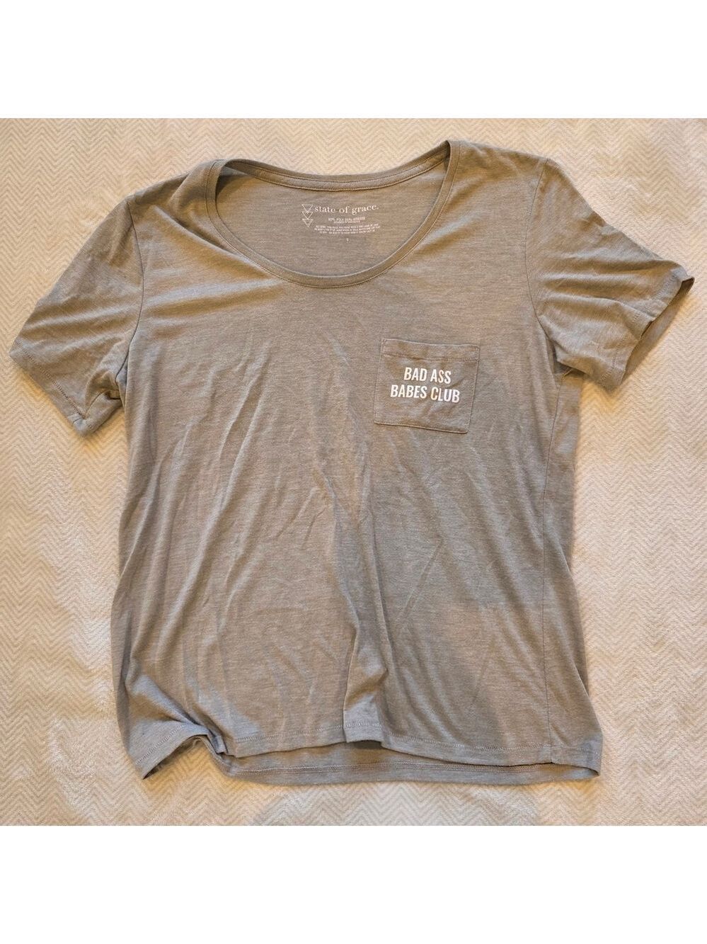 *4 for $25* State Of Grace Gray Graphic Tee Bad Ass Babes Club